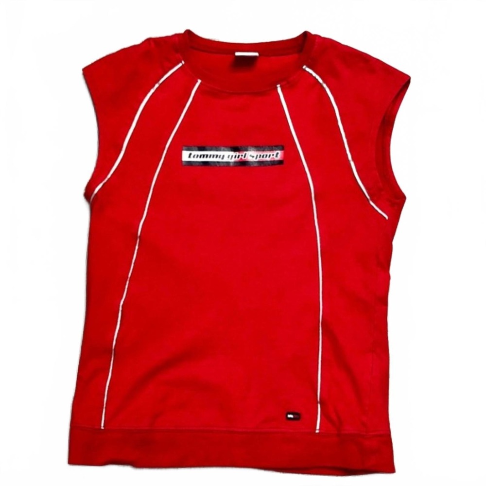 Vintage 90's Tommy‎ Girl red fitted top Sz L